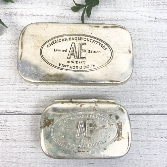 Vintage American Eagle Outfitters Dry Goods Silver Nesting Box Set of Three - Picture 5 of 11